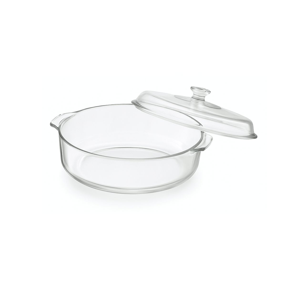 PYR O REY - Refractaria Redonda En Vidrio Con Tapa 3 Litros