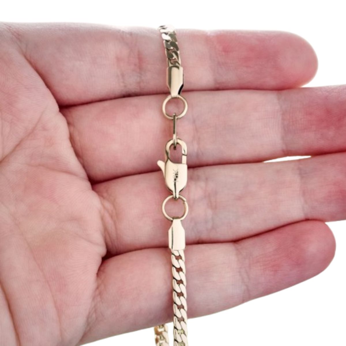GLEAM GOLD - Cadena Unisex Tejido serpiente en Oro Laminado 18K  4 mm x 65 cm