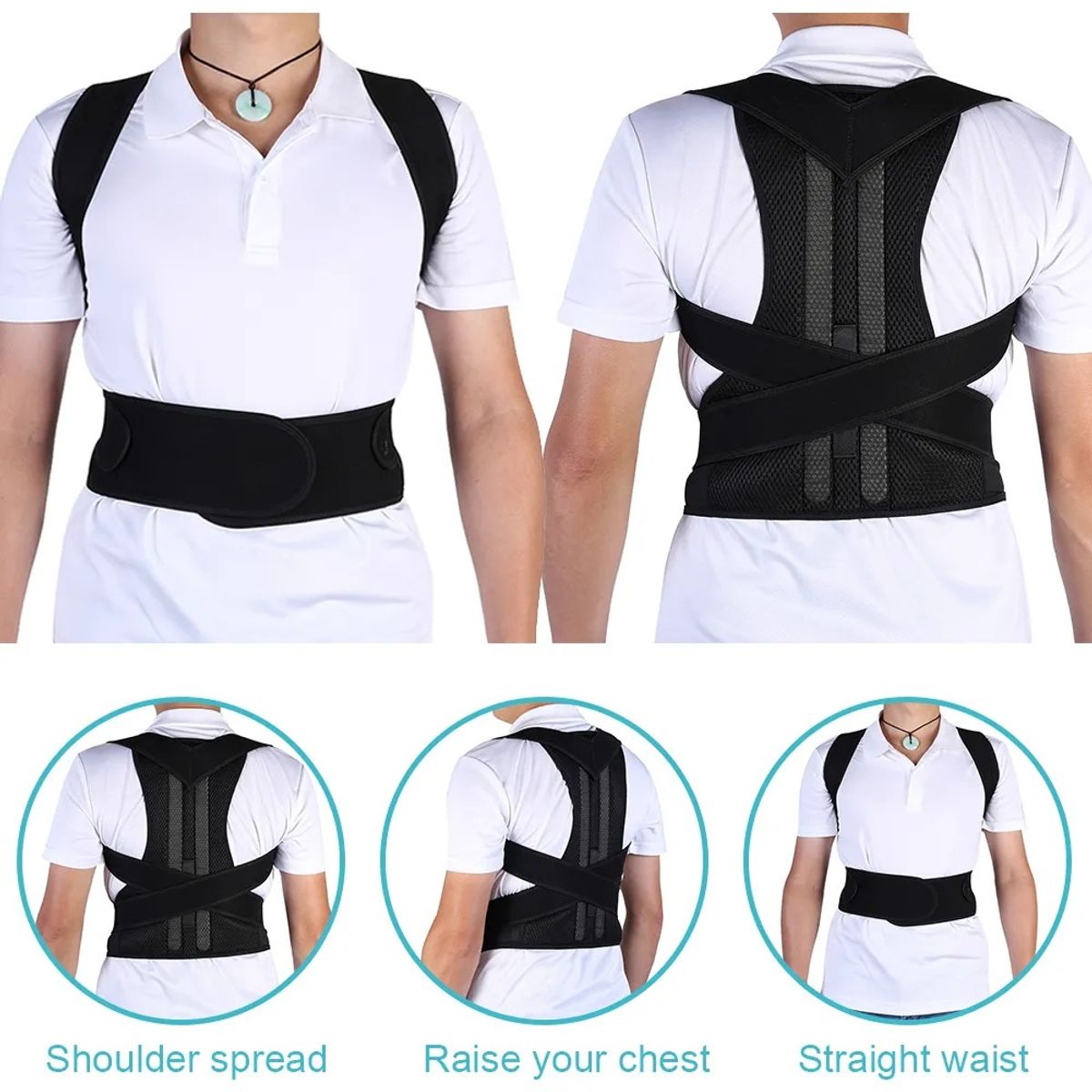 GENERICO - Faja Lumbar Soporte Para Espalda Y Cintura Corrector Postura