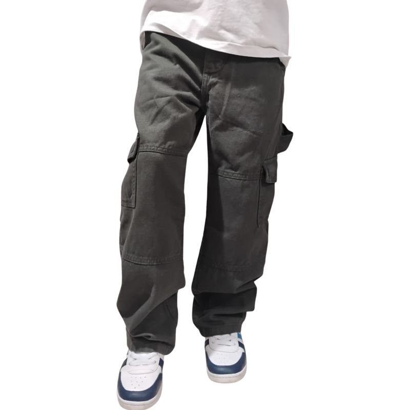 RAMBED - Pantalón Cargo Niño En Drill Con Cintura Ajustable