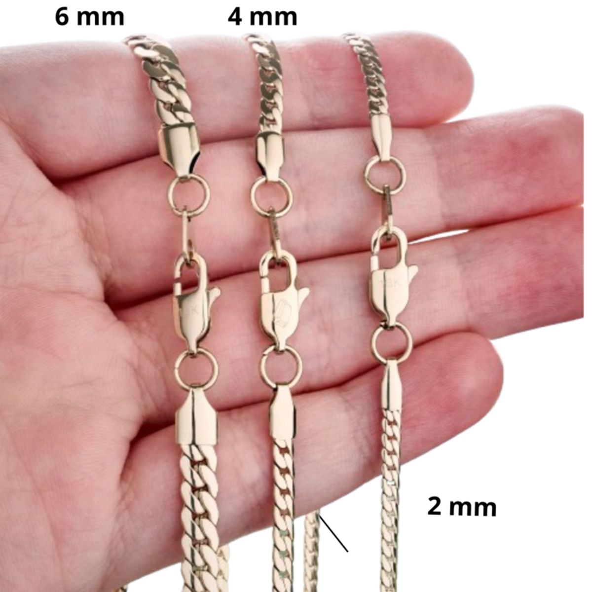 GLEAM GOLD - Cadena Unisex Tejido serpiente en Oro Laminado 18K  6 mm x 65 cm