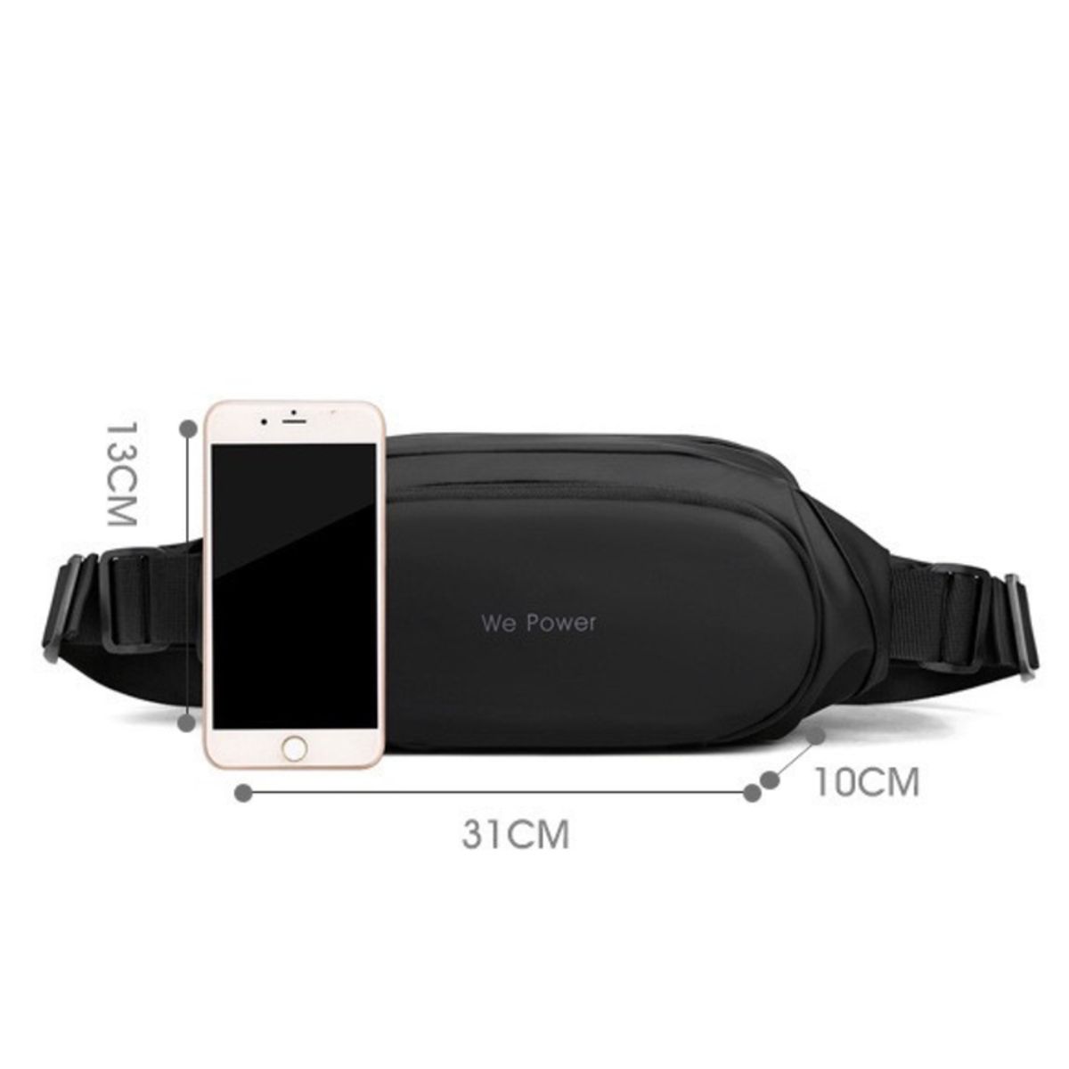 MULTIPLACE COLOMBIA - Canguro Impermeable Deportivo Unisex tipo Riñonera  Negro