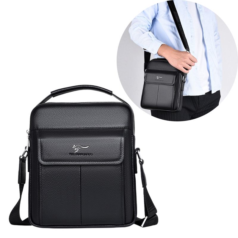 MULTIPLACE COLOMBIA - Bolso Manos Libres para Hombre en Cuero Sintético Negro