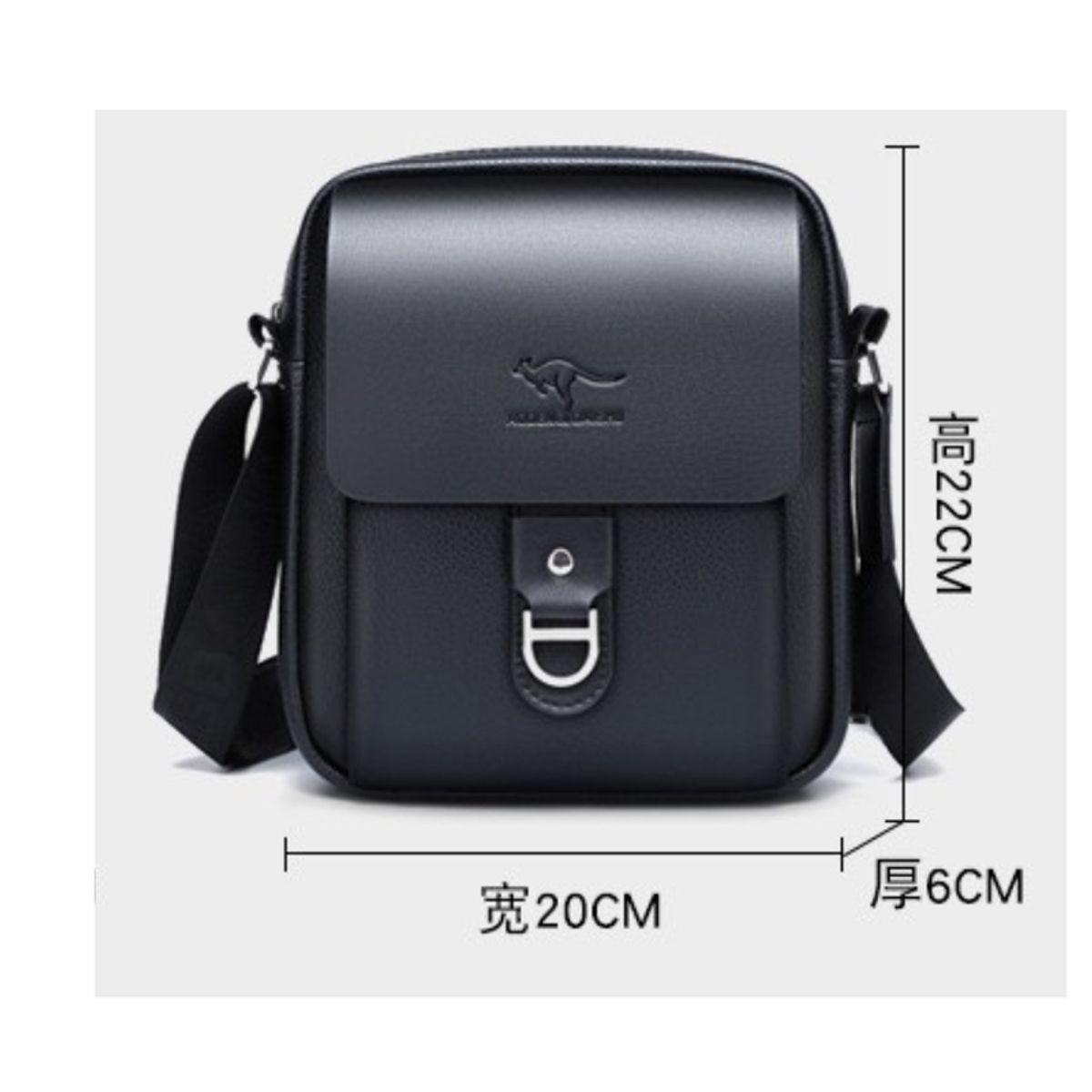 MULTIPLACE COLOMBIA - Bolso Manos Libres para Hombre en Cuero Sintético Negro-