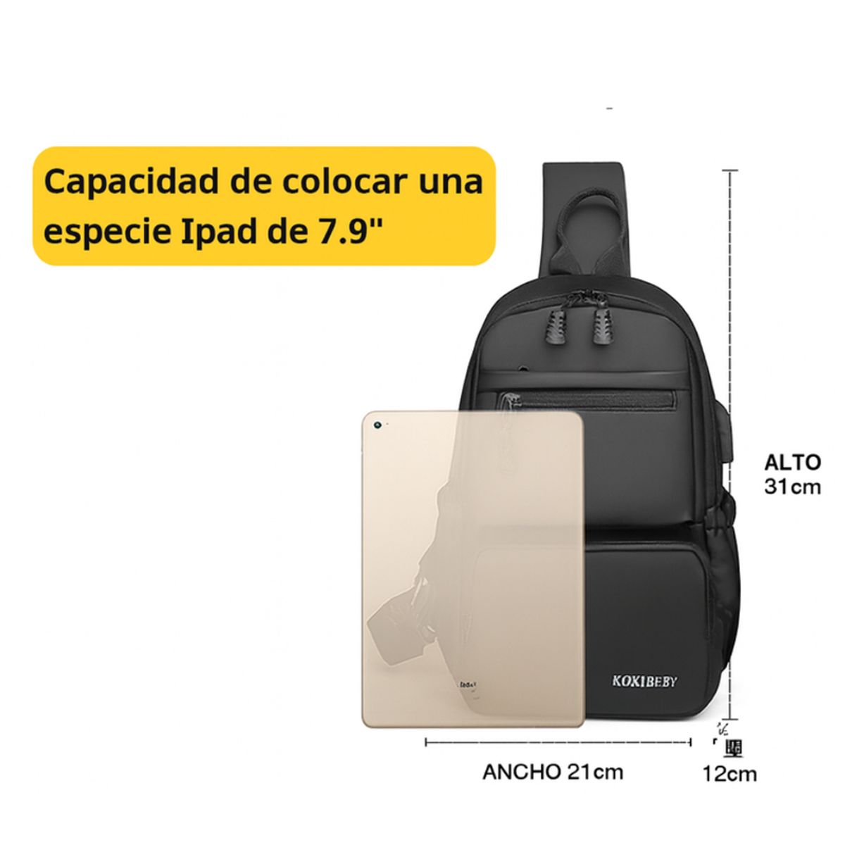 MULTIPLACE COLOMBIA - Bolso Manos Libres Tipo Pechera Unisex Antirrobo Impermeable-