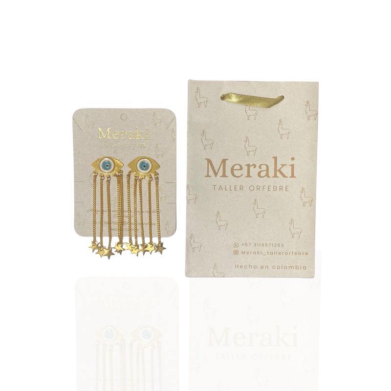 MERAKI - Aretes - Topos Ojos bañados en oro 24kt