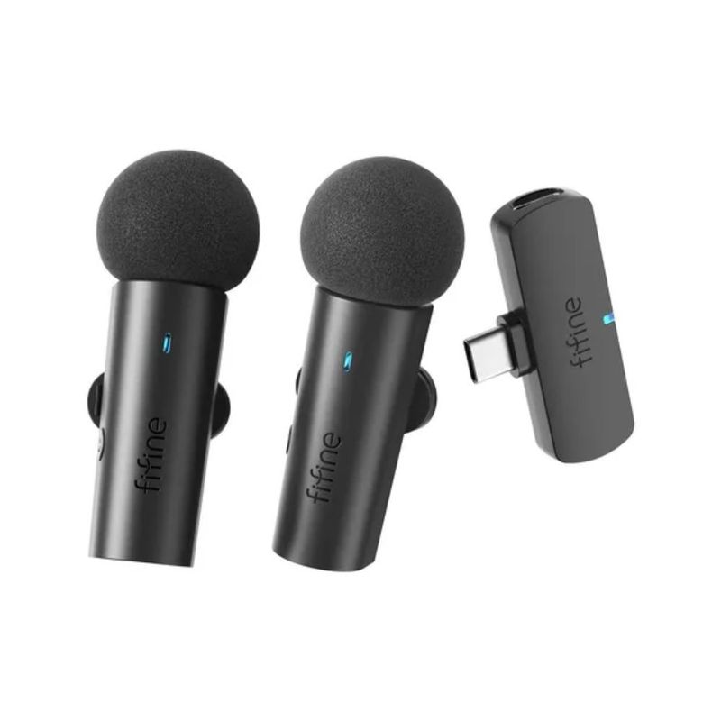 FIFINE - Fifine M8 Micrófonos De Solapa Tipo C Color Negro