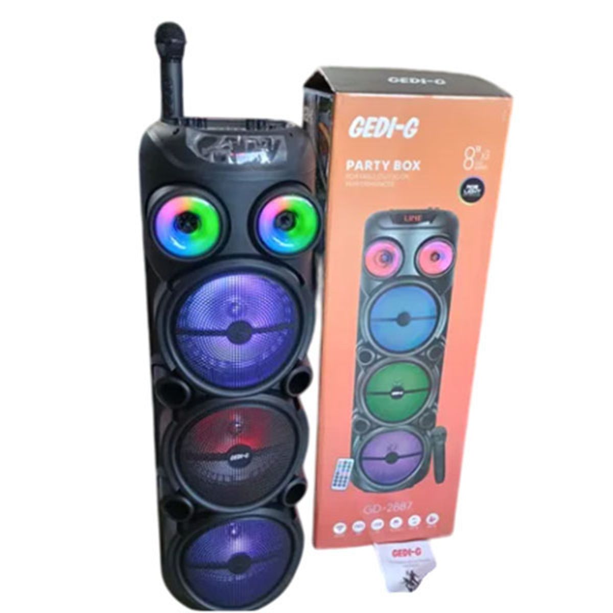 GENERICO - Torre De Sonido 8 X3 Gedi-g Portátil Recargable Negro