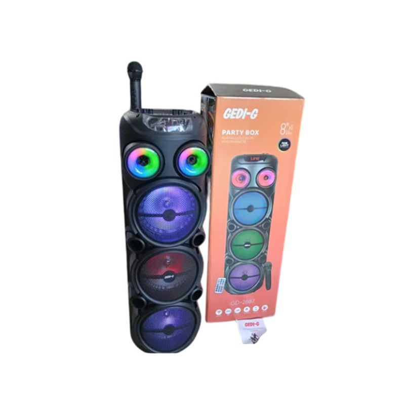 GENERICO - Torre De Sonido 8 X3 Gedi-g Portátil Recargable Negro