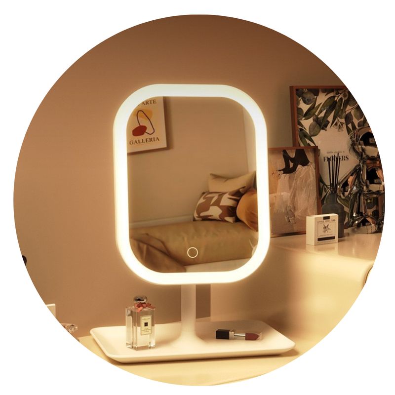 SPORT GLOBAL - Espejo con luz led recargable para maquillaje 3 en 1