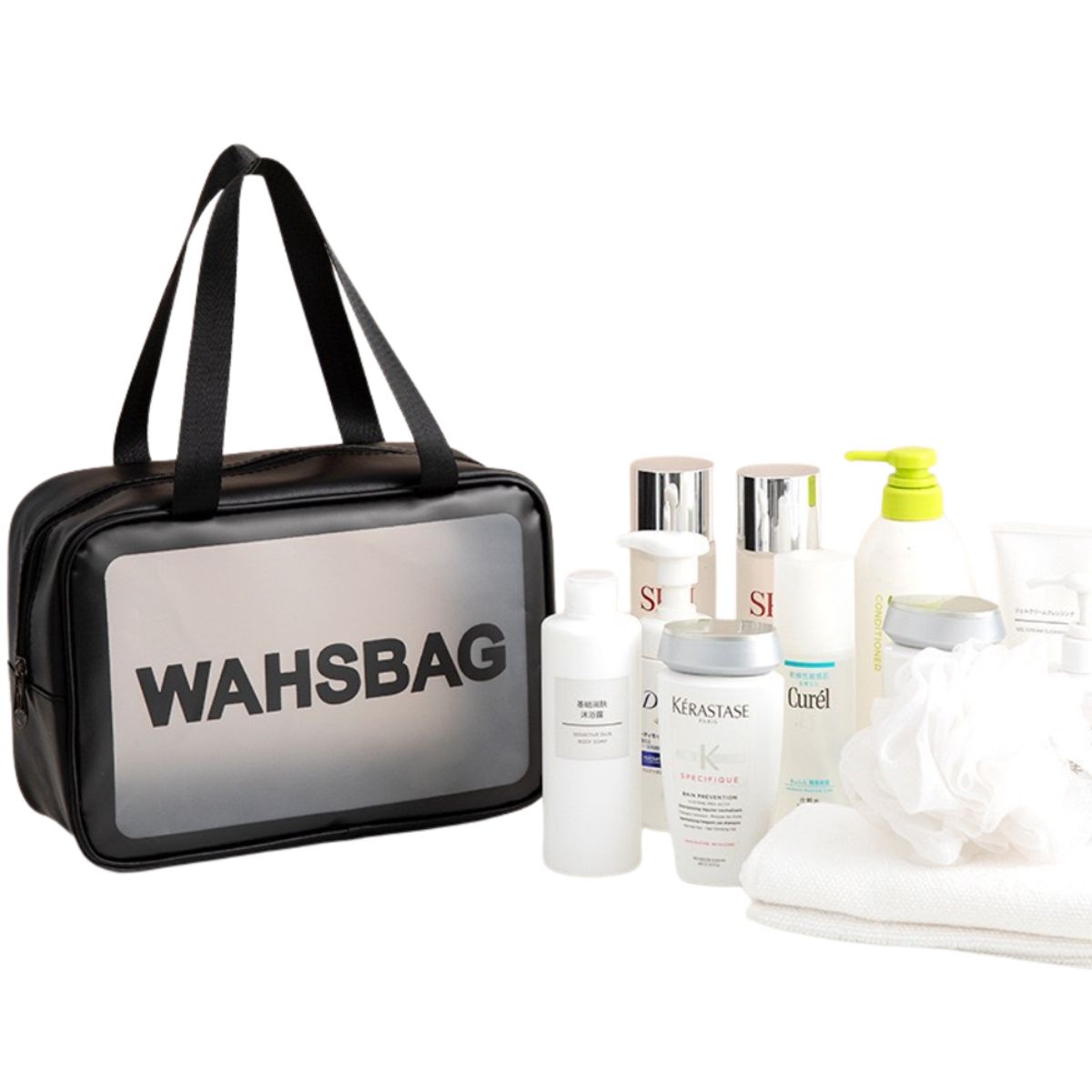 CRYSTAL - Set de Neceser Transparente x3 Bolsas de Aseo de Viaje Impermeables-