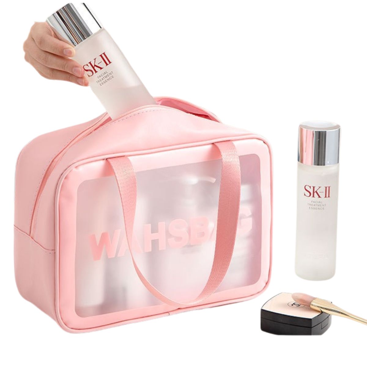 CRYSTAL - Set de Neceser Transparente x3 Bolsas de Aseo de Viaje Impermeables-