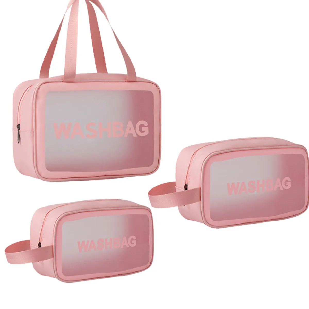 CRYSTAL - Set de Neceser Transparente x3 Bolsas de Aseo de Viaje Impermeables-