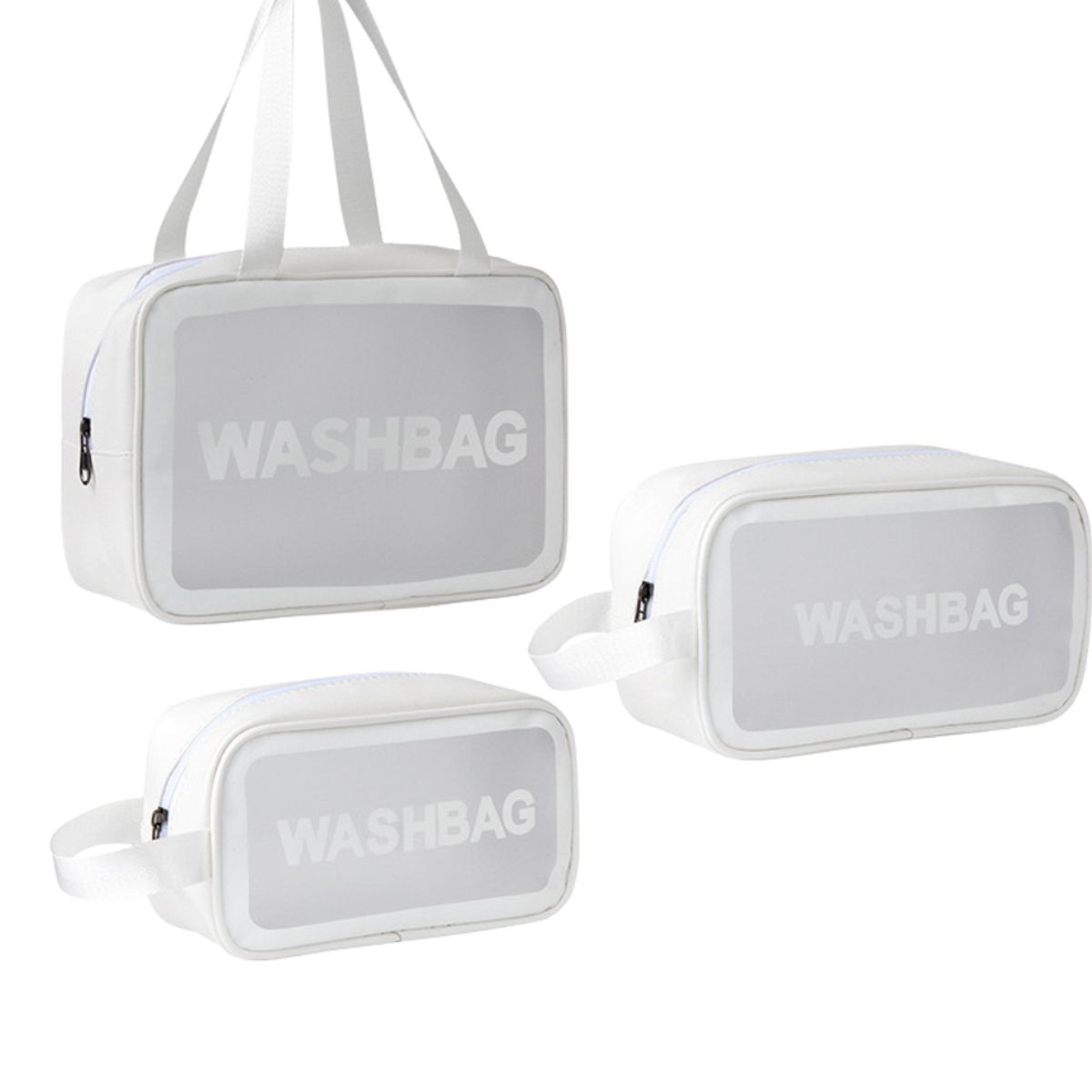 CRYSTAL - Set de Neceser Transparente x3 Bolsas de Aseo de Viaje Impermeables