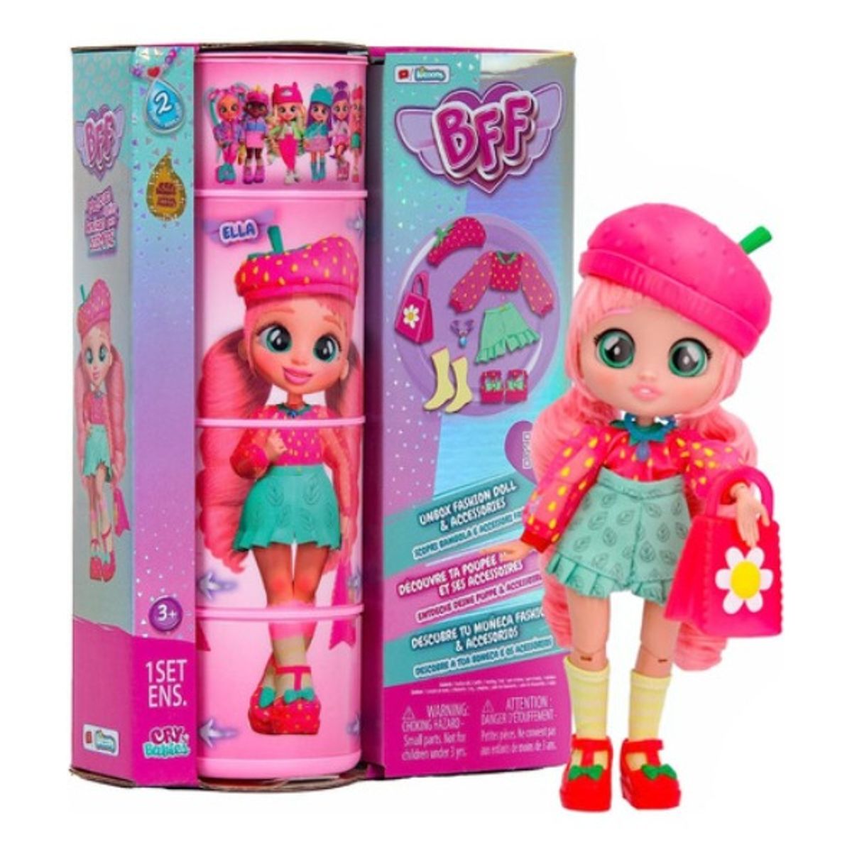 IMC TOYS - Cry Babies Bff Ella Muñeca De Moda Con Más De 9 Sorpresas
