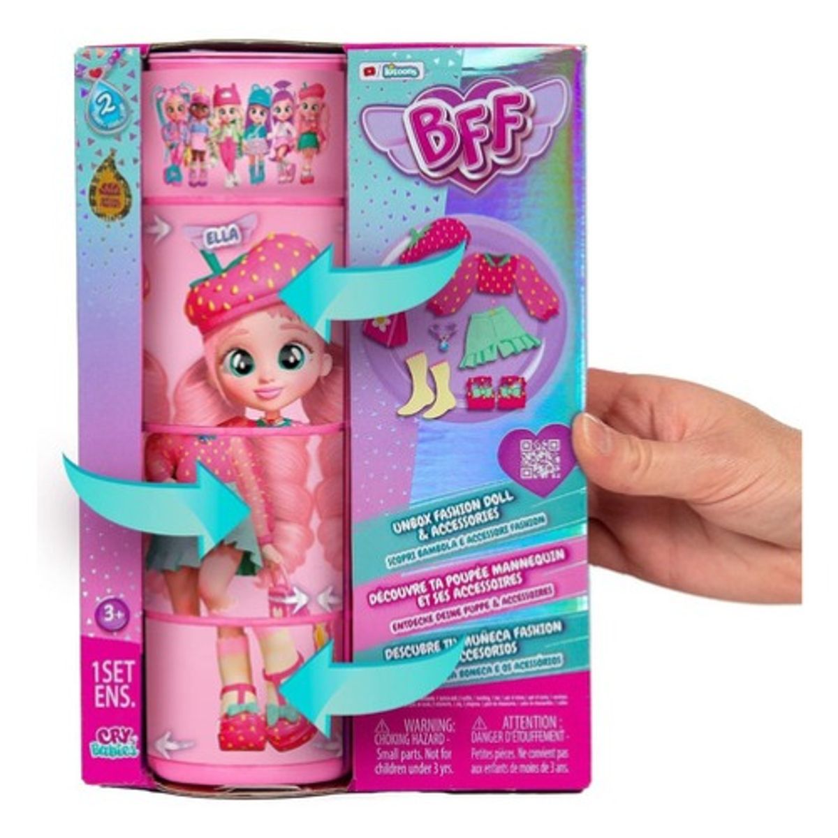 IMC TOYS - Cry Babies Bff Ella Muñeca De Moda Con Más De 9 Sorpresas