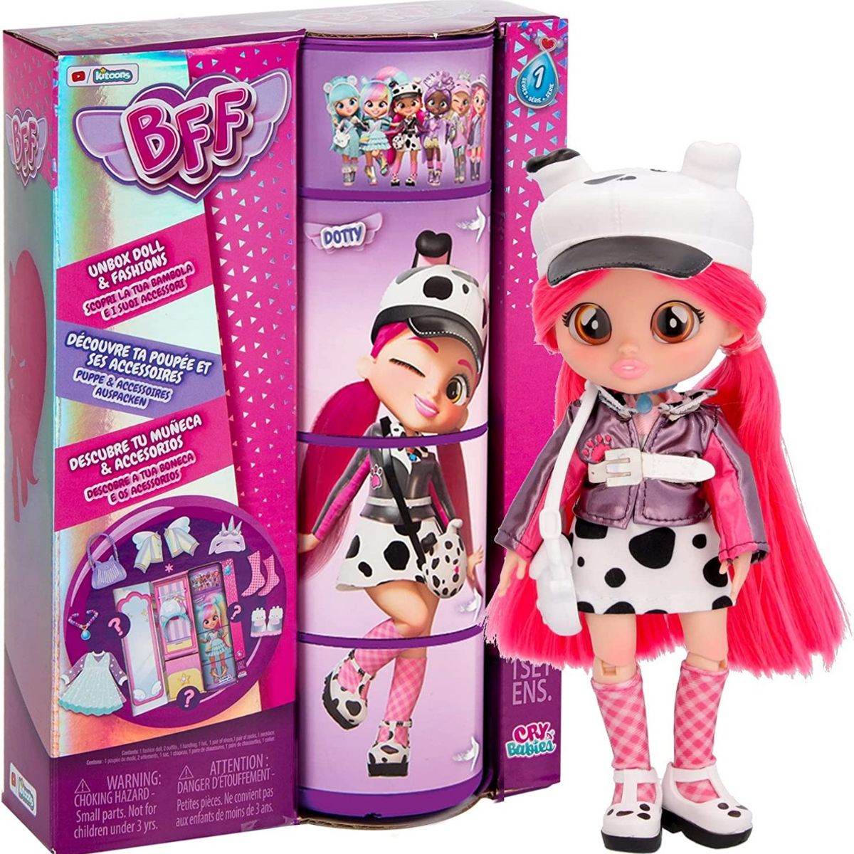 IMC TOYS - Cry Babies Bff Dotty Muñeca De Moda Con Más De 9 Sorpresas