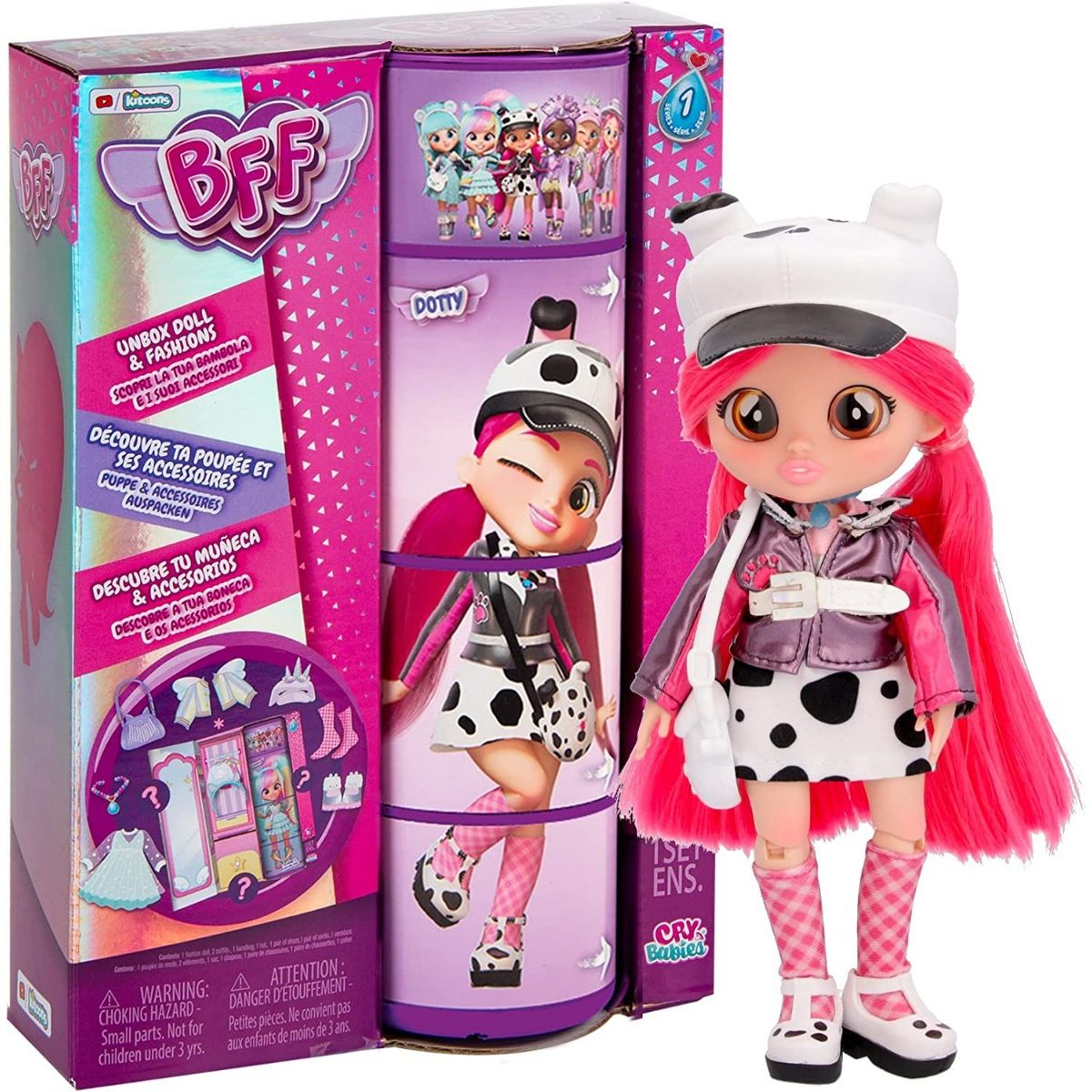 IMC TOYS - Cry Babies Bff Dotty Muñeca De Moda Con Más De 9 Sorpresas