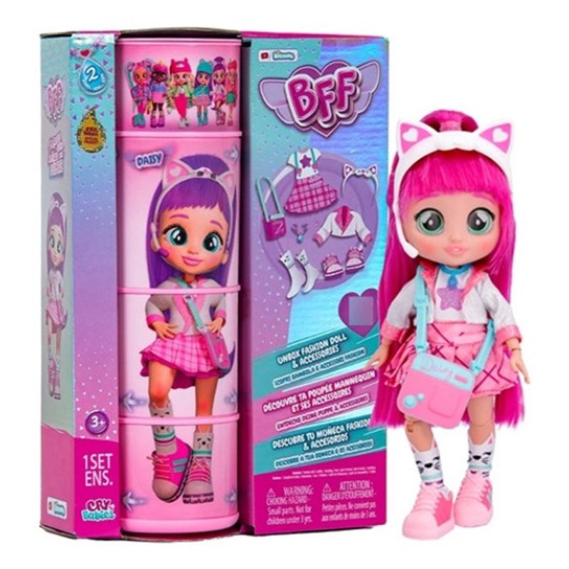 IMC TOYS - Cry Babies Bff Daisy Muñeca De Moda Con Más De 9 Sorpresas