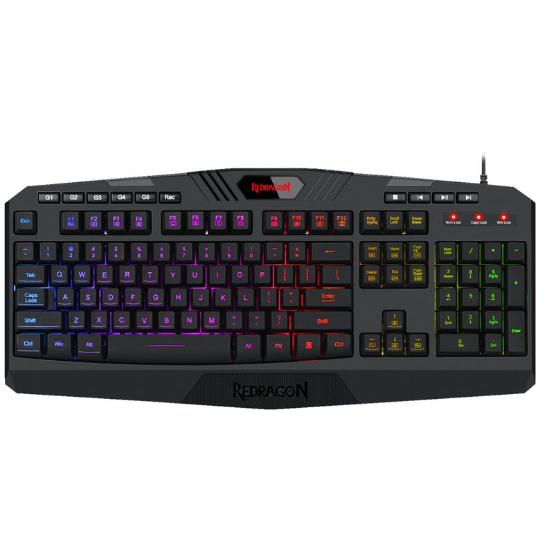REDRAGON - Teclado Gamer Redragon K503A RGB Harpe Pro Macros Multimedia