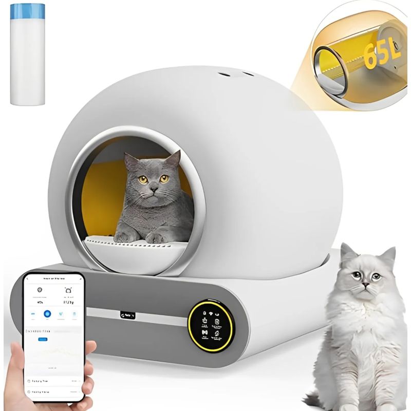 ORIGINAL HEALTH - Arenero Automático para-Gatos con Autolimpieza - 74 Litros