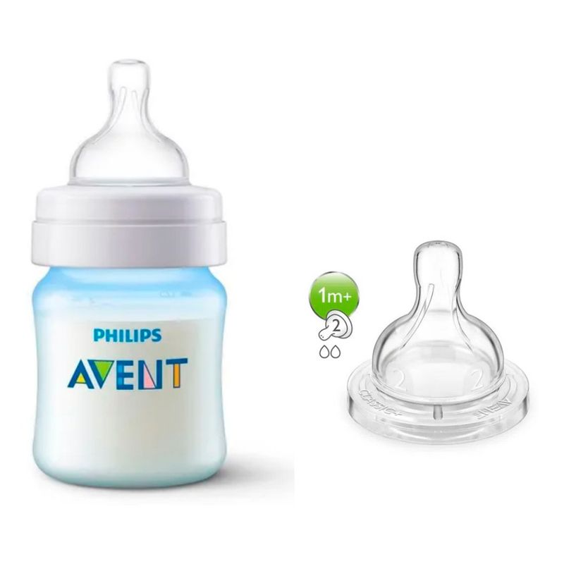 PHILIPS - Set Tetero Anticolicos Azul 125ml + Tetina Scd80926 Avent