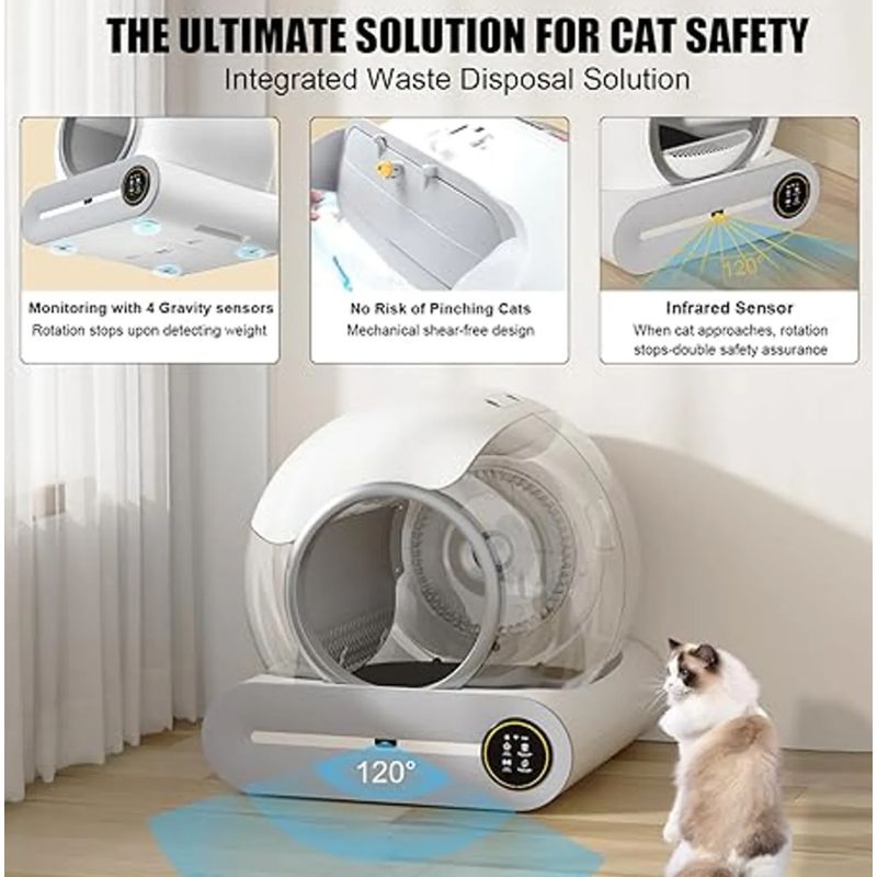 ORIGINAL HEALTH - Inodoro automático inteligente para gatos Miaow color blanco