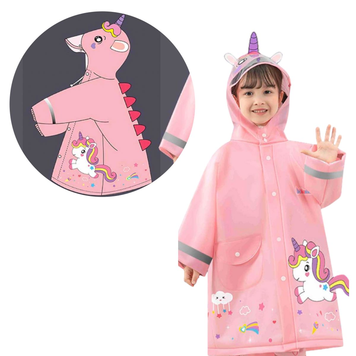 MULTIPLACE COLOMBIA - Capa impermeable para lluvia para niños importada fina de alta calidad-