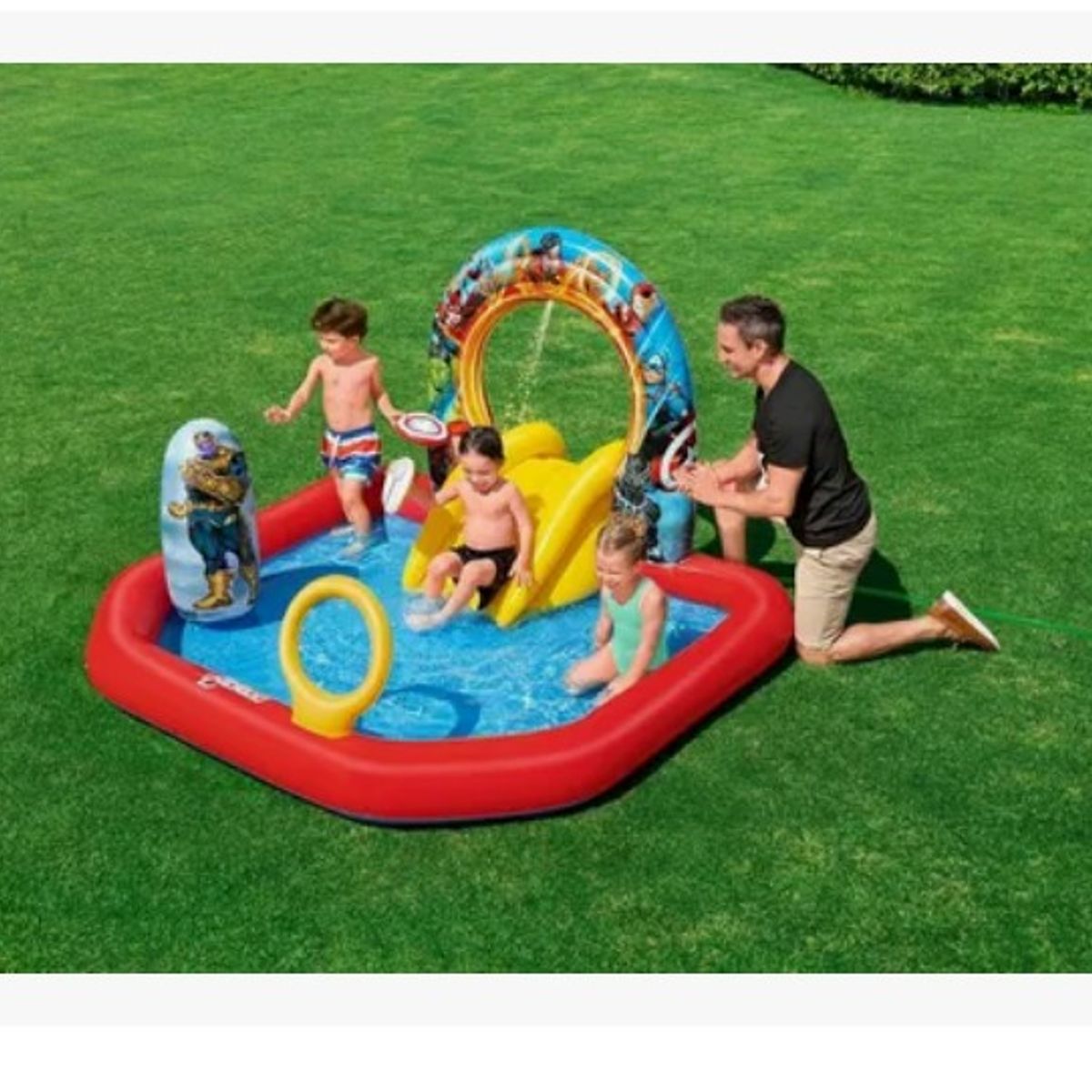 BESTWAY - Piscina De Juego Inflable Avengers Con Tobogán