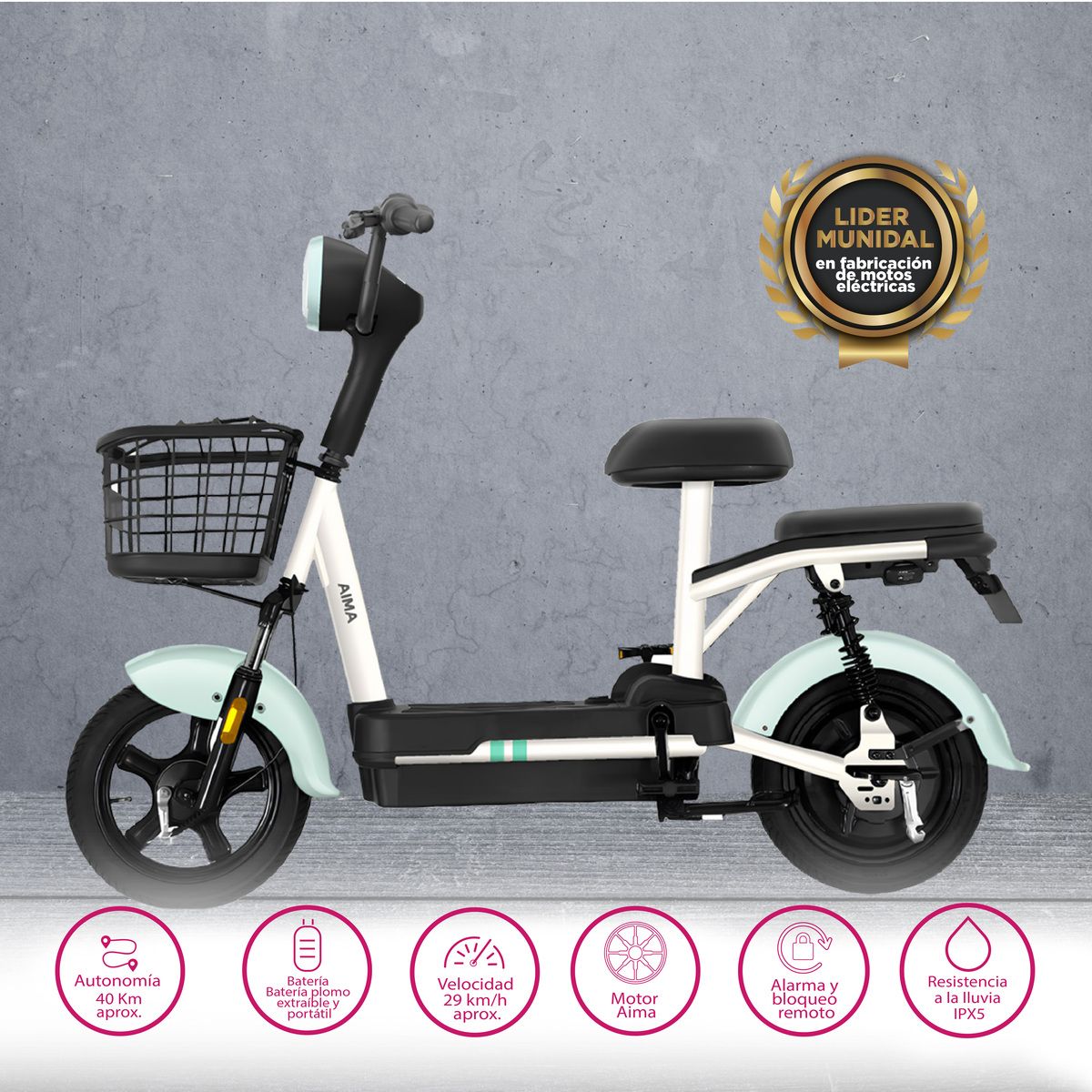 AIMA - Moto Electrica Aima Happy Bean - Azul