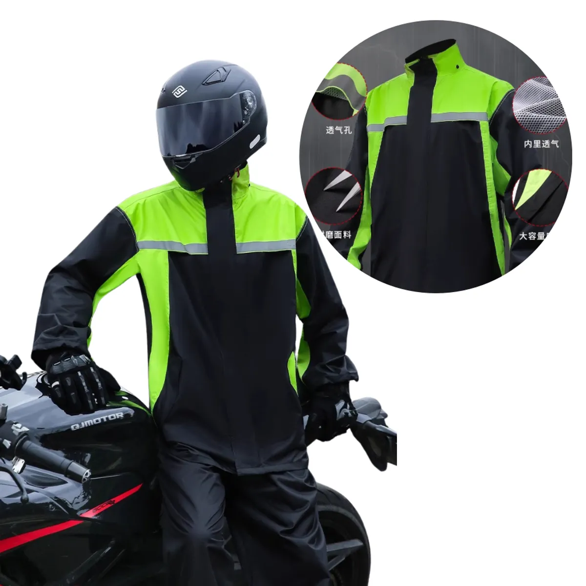 MULTIPLACE COLOMBIA - Traje Impermeable Reflectivo para Moto Hombre Liviano