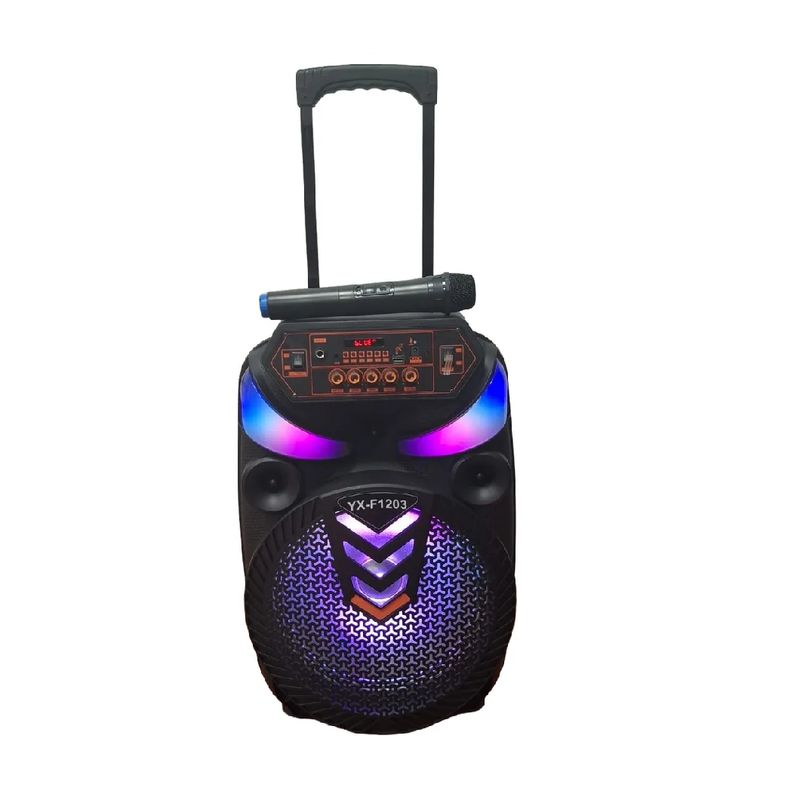 GENERICO - Parlante Bluetooth Portatil Power Led + Karaoke Radio YX-F1203