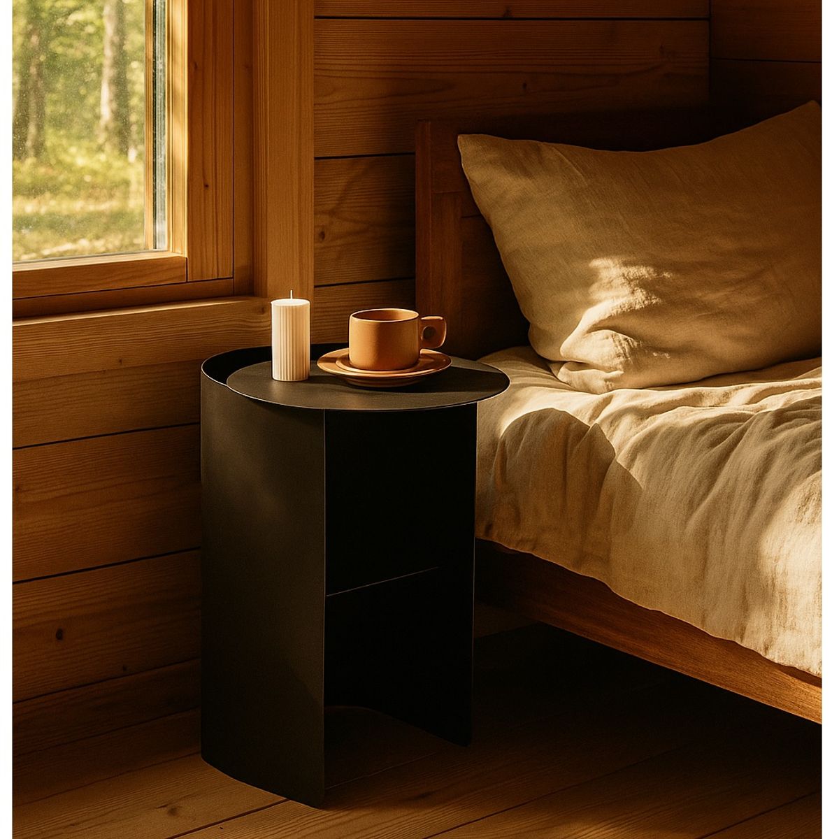 GENERICO - MESA  DE NOCHE REDONDA - ATLAS