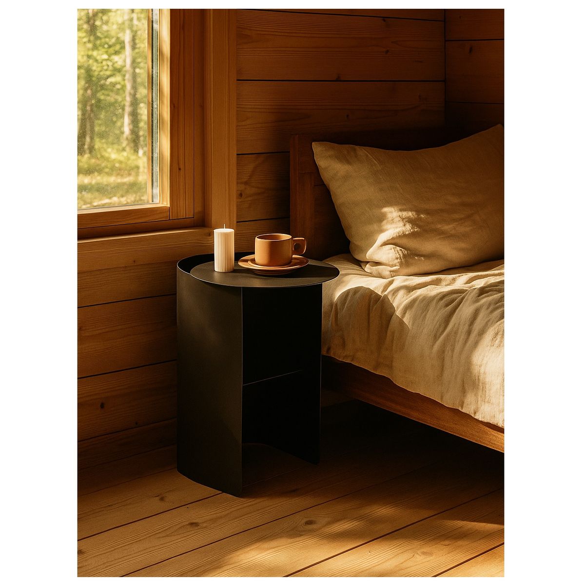 GENERICO - MESA  DE NOCHE REDONDA - ATLAS