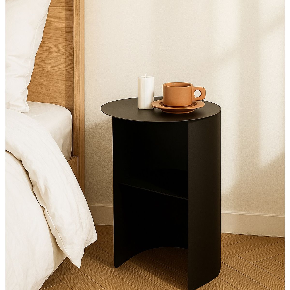 GENERICO - MESA  DE NOCHE REDONDA - ATLAS