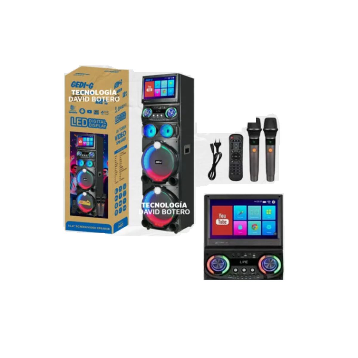 GENERICO - Parlante Bluetooth Portatil 12* 2 pulgadas GD-1419