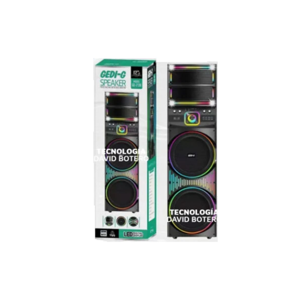 GENERICO - Parlante Bluetooth Portatil 12* 2 pulgadas GD-2130