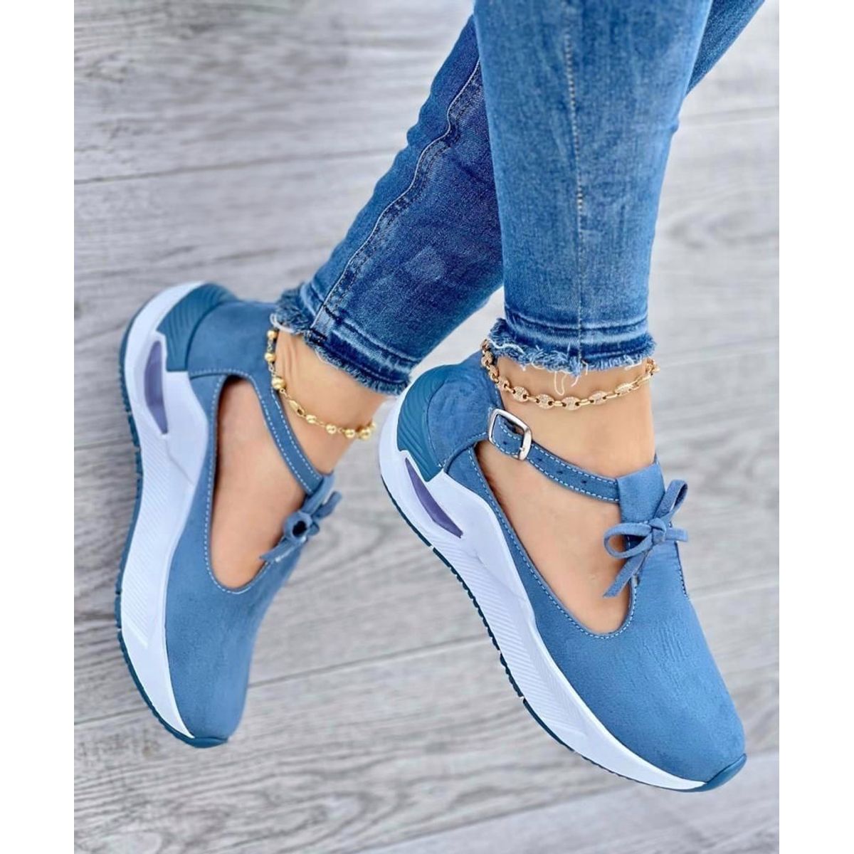 NACIONAL - Tenis Azul Bellos Dama Zapatillas Zapatos Mujer Lindos Moda Casual