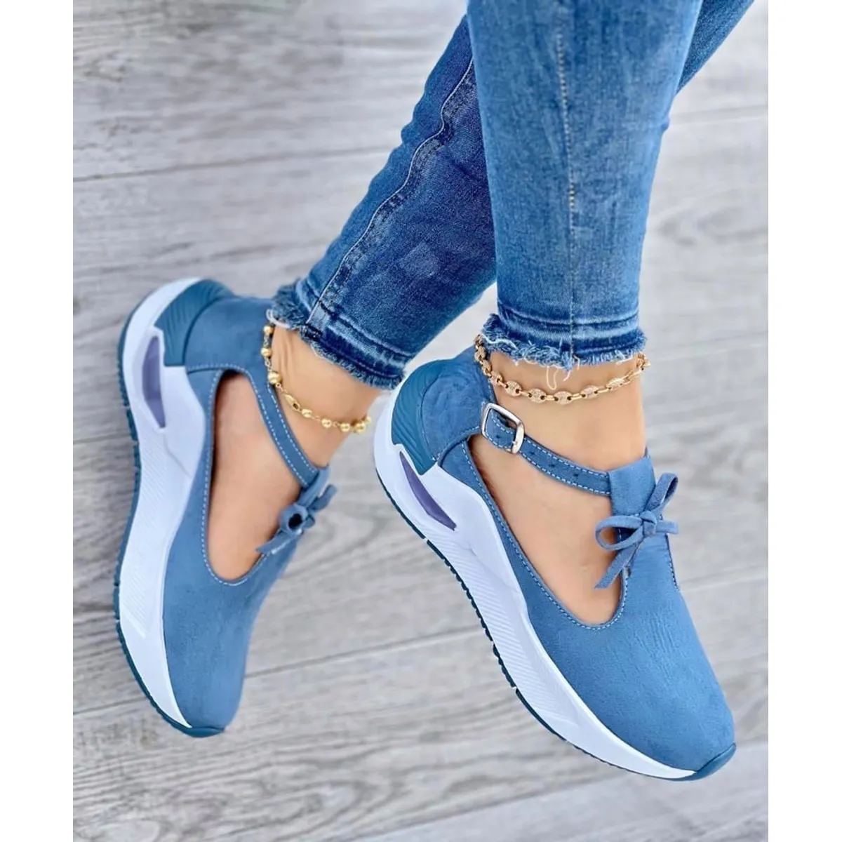 NACIONAL - Tenis Azul Bellos Dama Zapatillas Zapatos Mujer Lindos Moda Casual