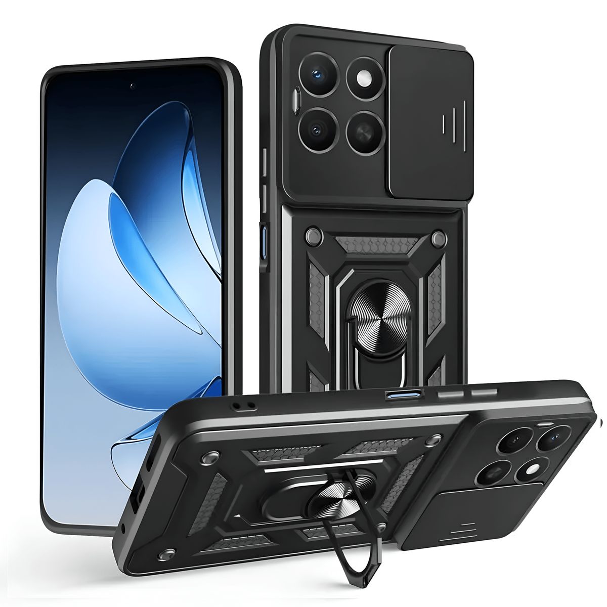 GENERICO - Funda Case Protector Cámara Slider Compatible Honor X6C Negro