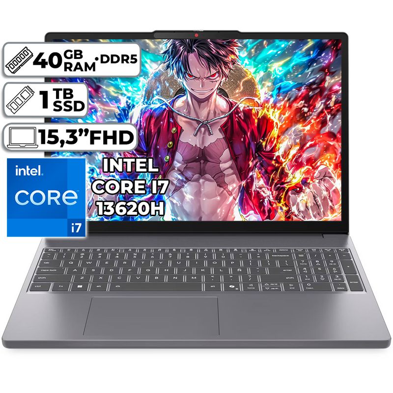LENOVO - PORTÁTIL LENOVO SLIM 3 15IRH10  INTEL CORE I7-13620H 40GB RAM 1TB SSD 15.3" FHD WUXGA