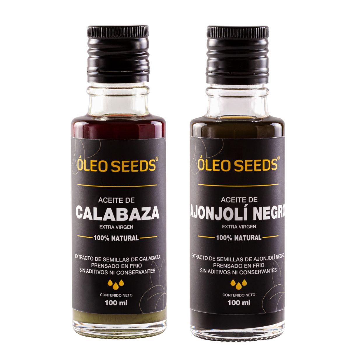 GENERICO - KIT ACEITE DE AJONJOLI NEGRO+CALABAZA  OLEO SEEDS
