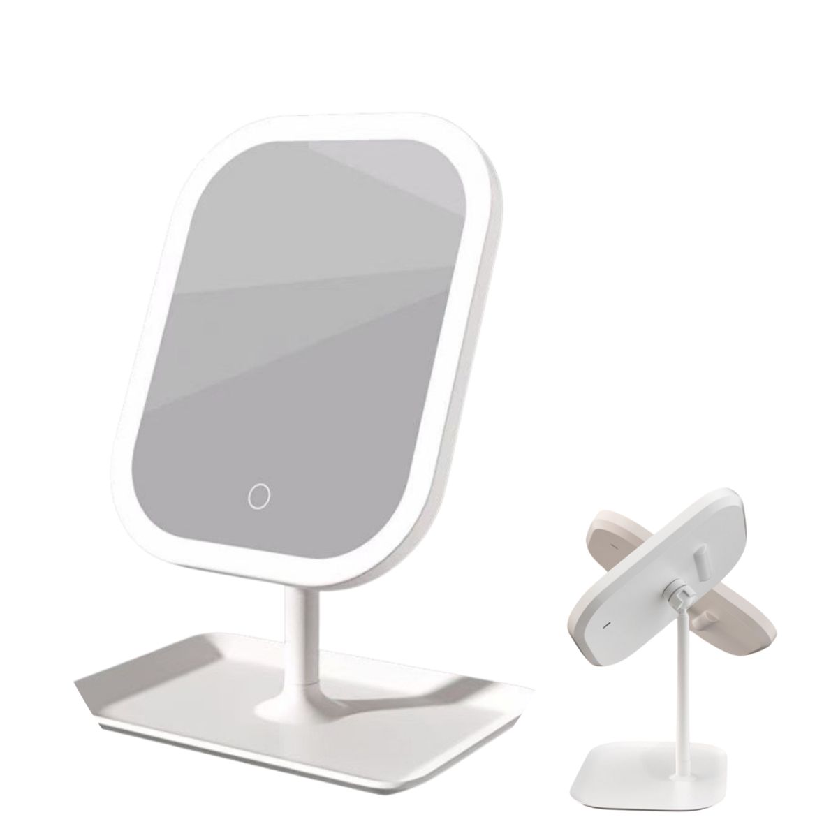 MULTIPLACE COLOMBIA - Espejo con luz led recargable para escritorio 3 en 1