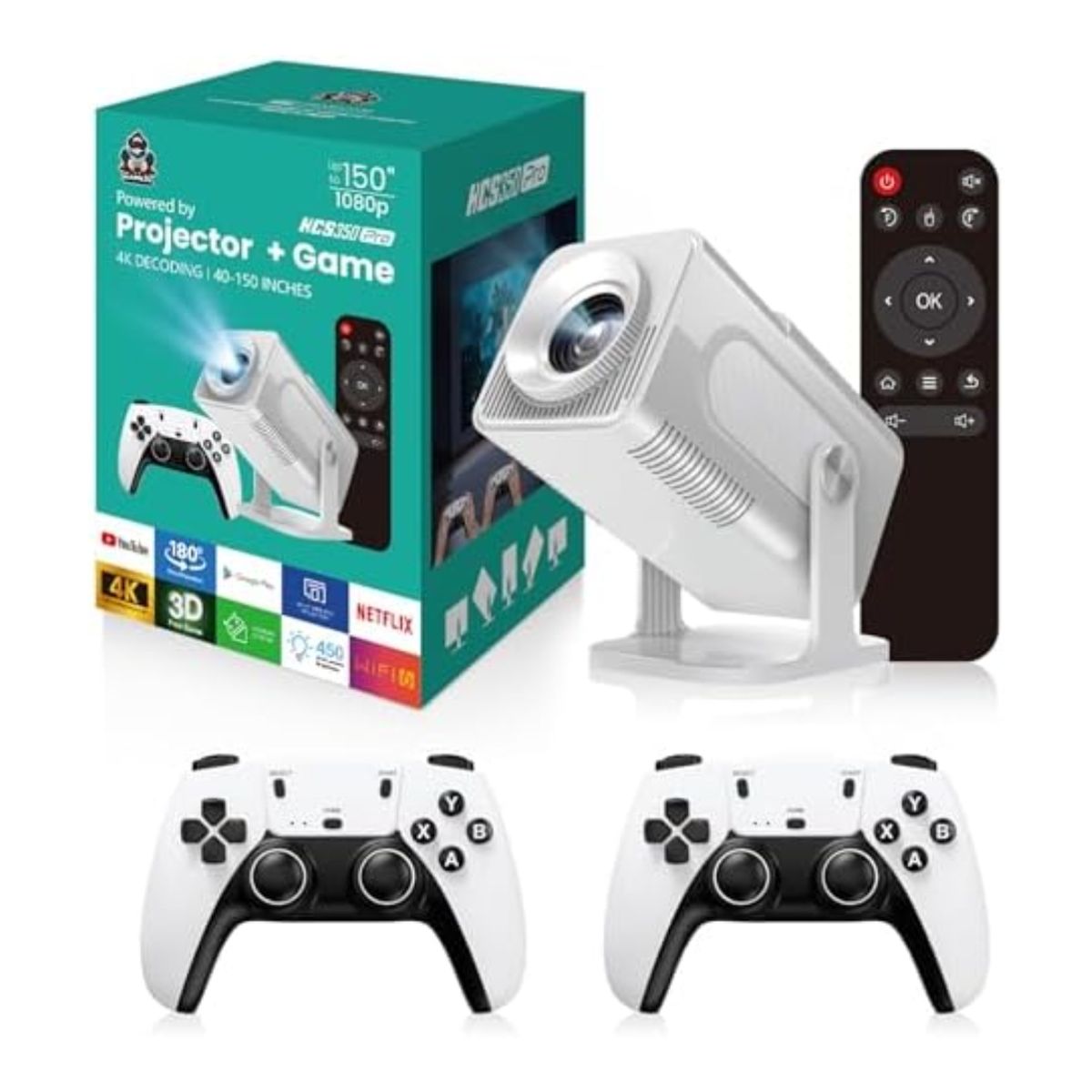 GENERICO - Proyector y juegos HCS350 Pro retro 4K 12801080P