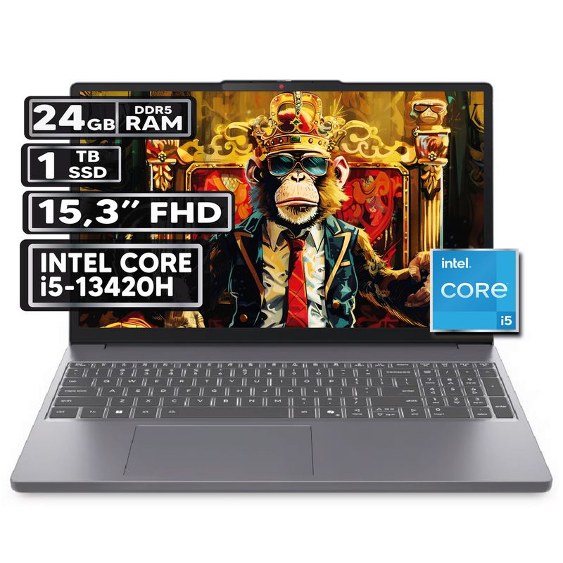 LENOVO - PORTÁTIL LENOVO SLIM 3 15IRH10  INTEL CORE I5-13420H 24GB RAM 1TB SSD 15.3" FHD WUXGA