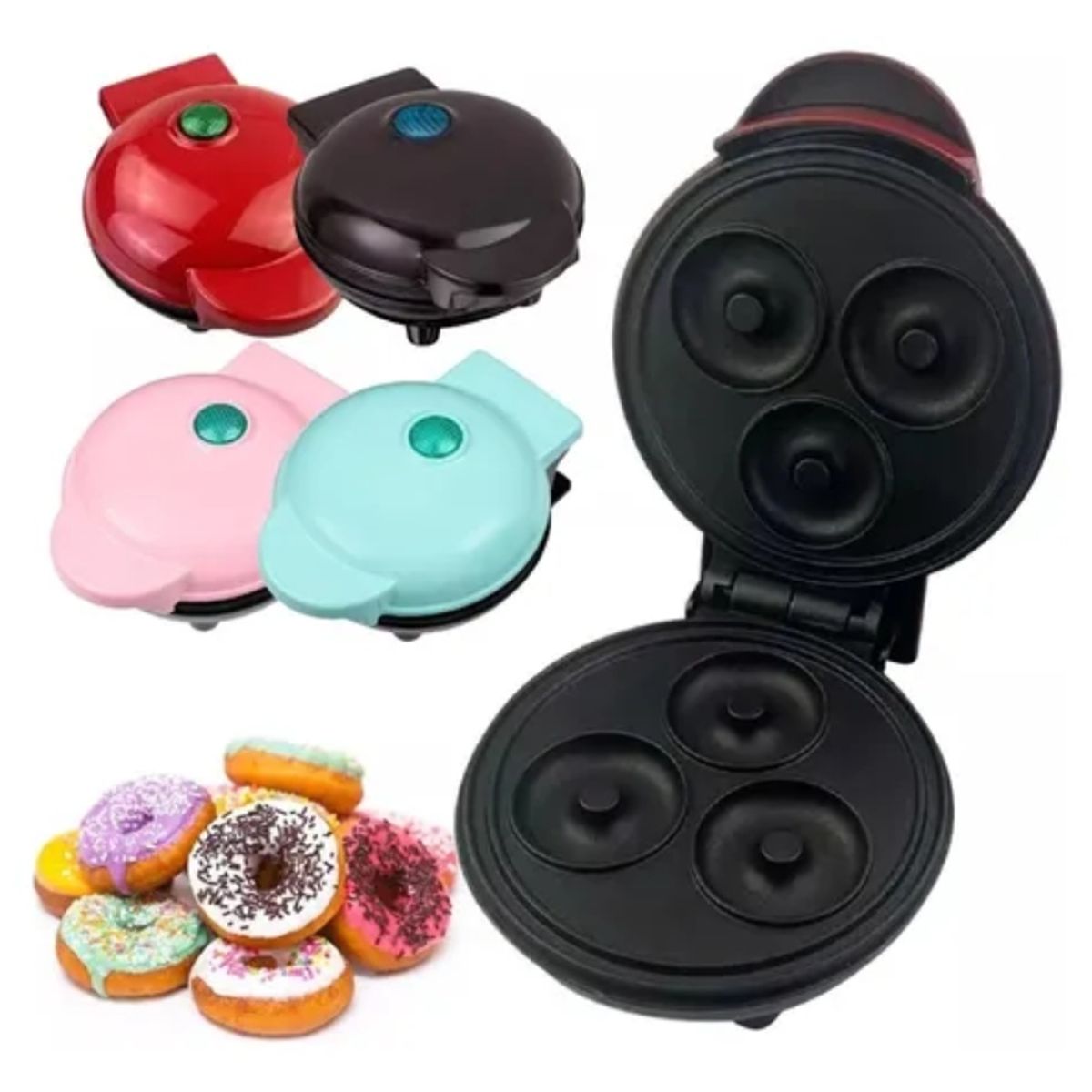 GENERICO - Maquina Para Mini Donas Rosquillas Antiadherente Eléctrica