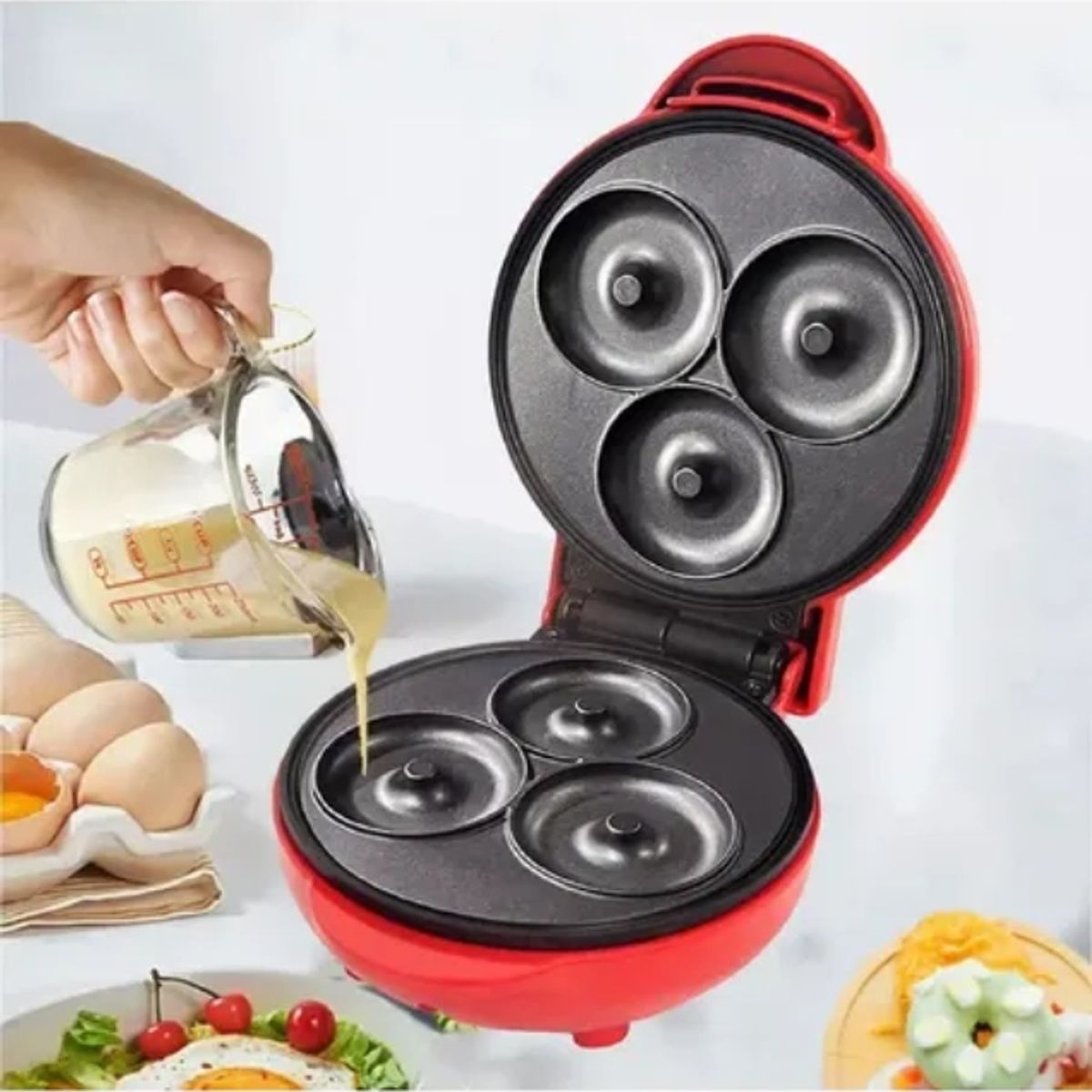 GENERICO - Maquina Para Mini Donas Rosquillas Antiadherente Eléctrica