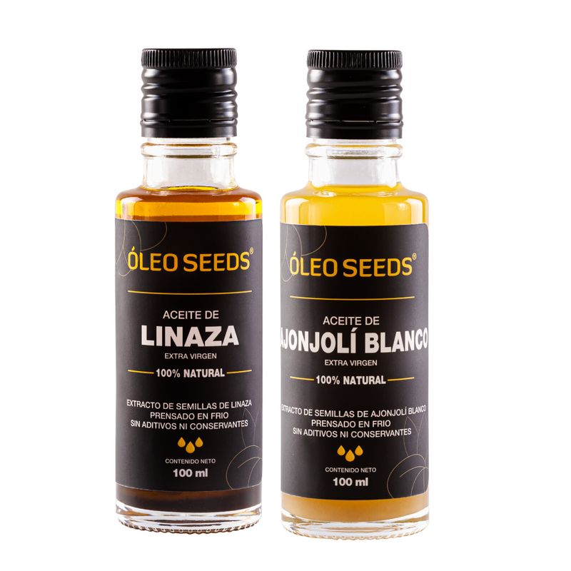 GENERICO - KIT ACEITE DE LINAZA + AJONJOLI BLANCO  OLEO SEEDS