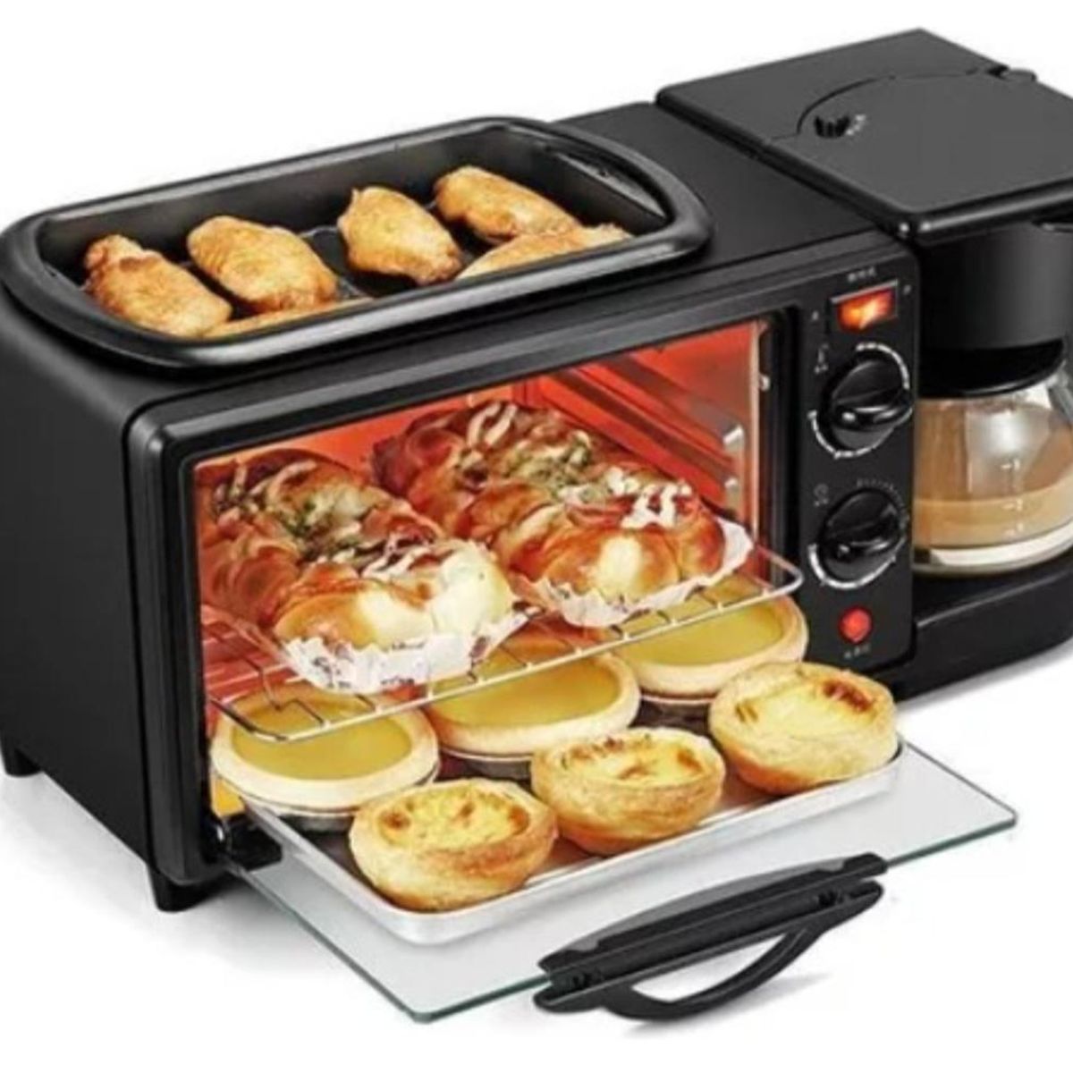 GENERICO - Máquina Desayuno 3 En 1 Sokany Cafetera Mini Horno Parrilla