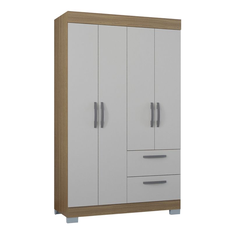 GENERICO - Closet Armario 4 Puertas Castaño offwhite